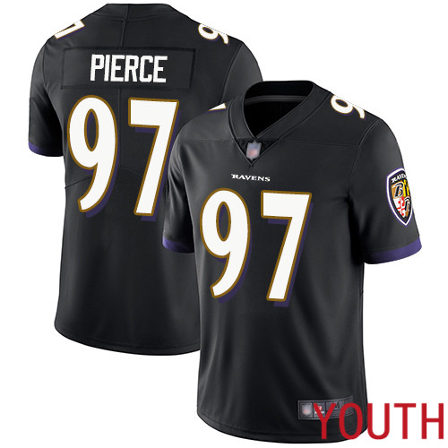 Baltimore Ravens Limited Black Youth Michael Pierce Alternate Jersey NFL Football #97 Vapor Untouchable